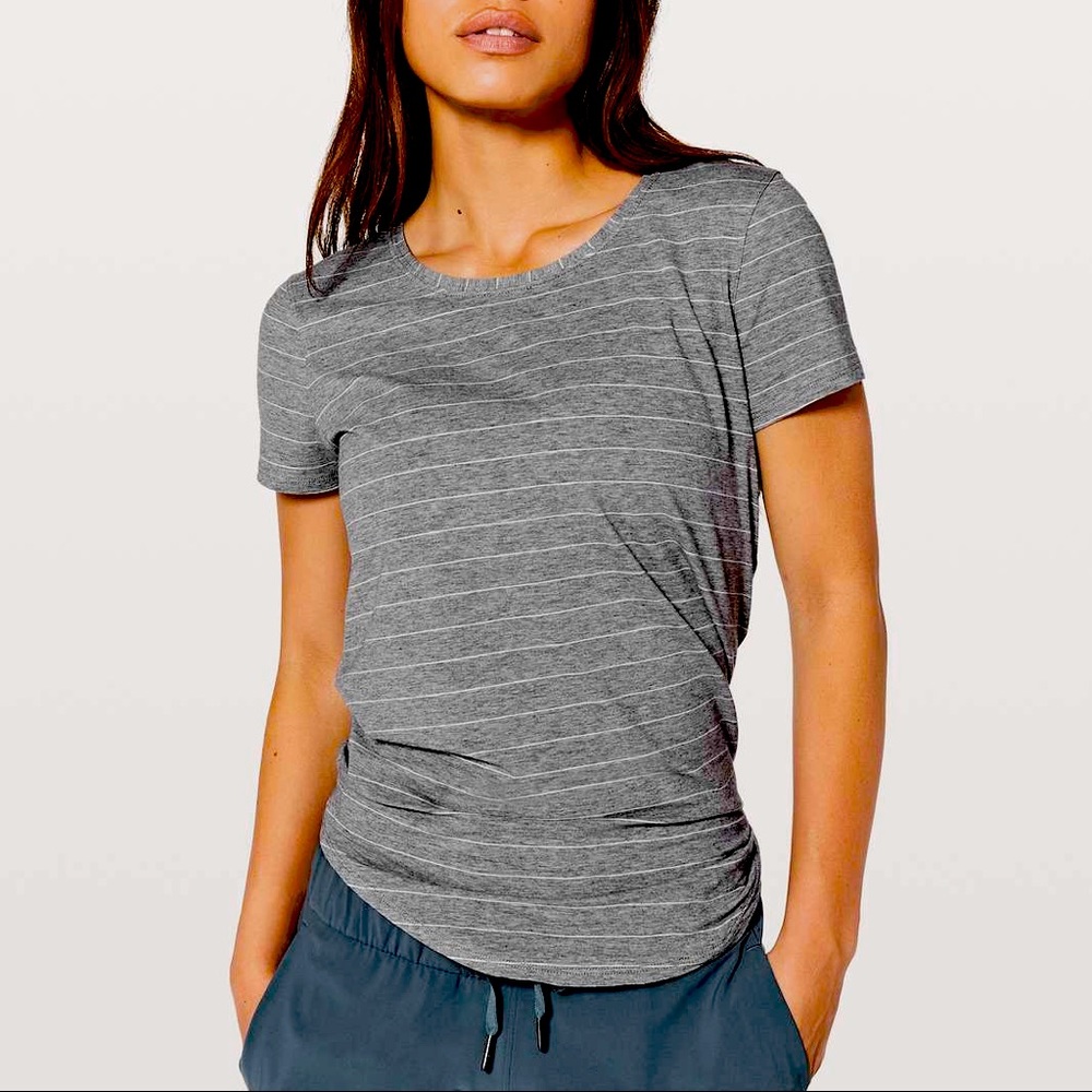 Lululemon Striped Crew Neck Tee